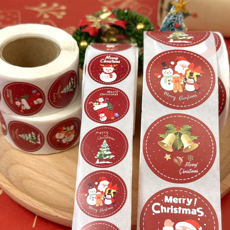christmas round sticker