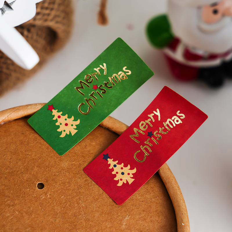 christmas sticker+gold foil