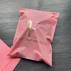 25x35cm pink zipper bag with logo custom