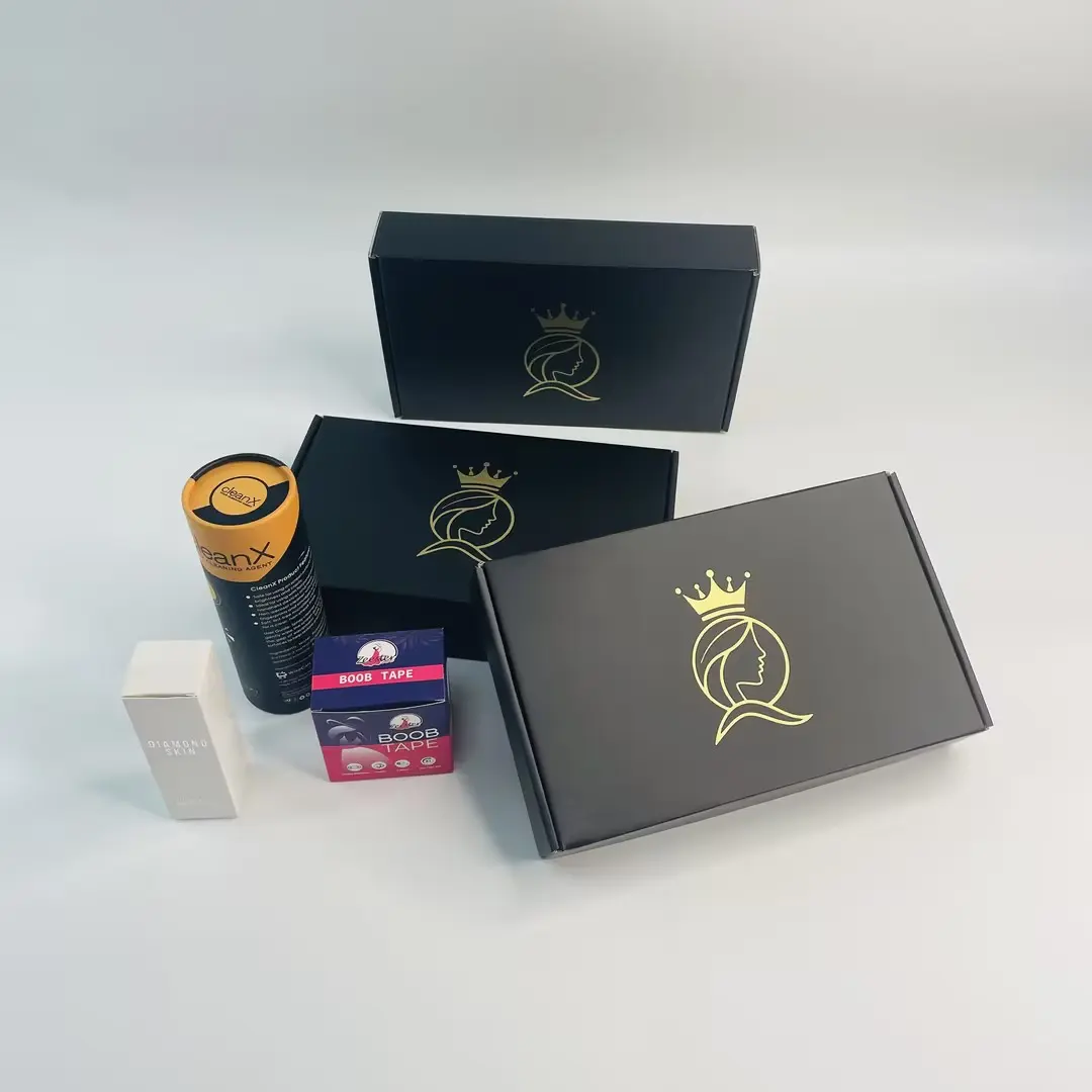 Black express paper box with logo custom