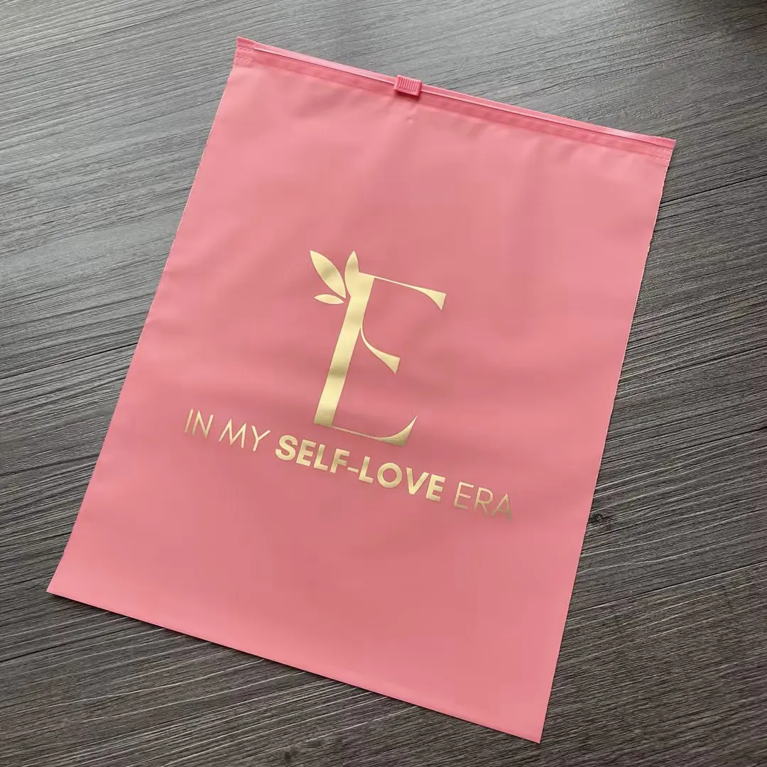 Custom logo garment packaging zipper bag
