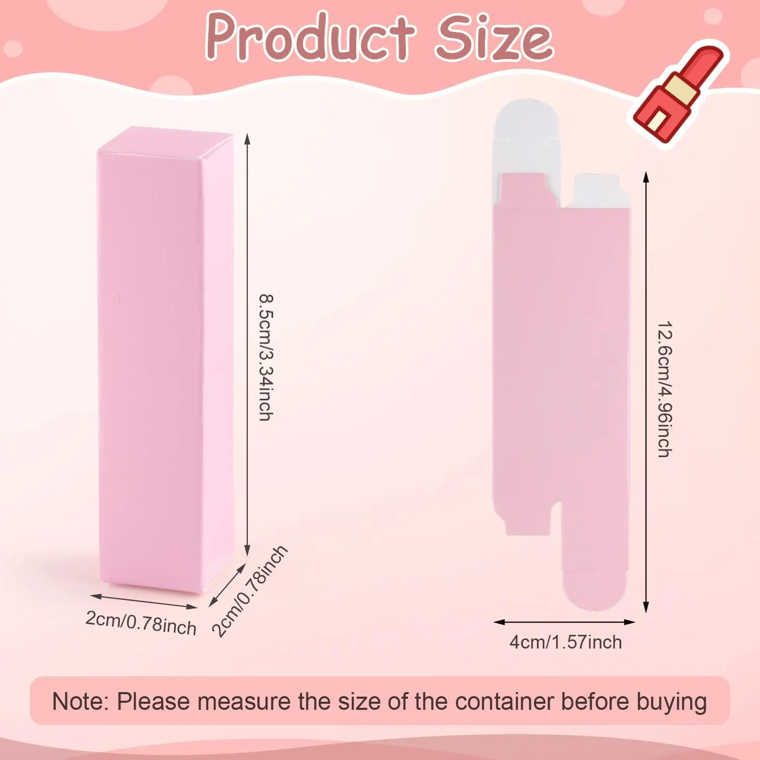 Pink lipstick packaging paper boxes for cosmetics business