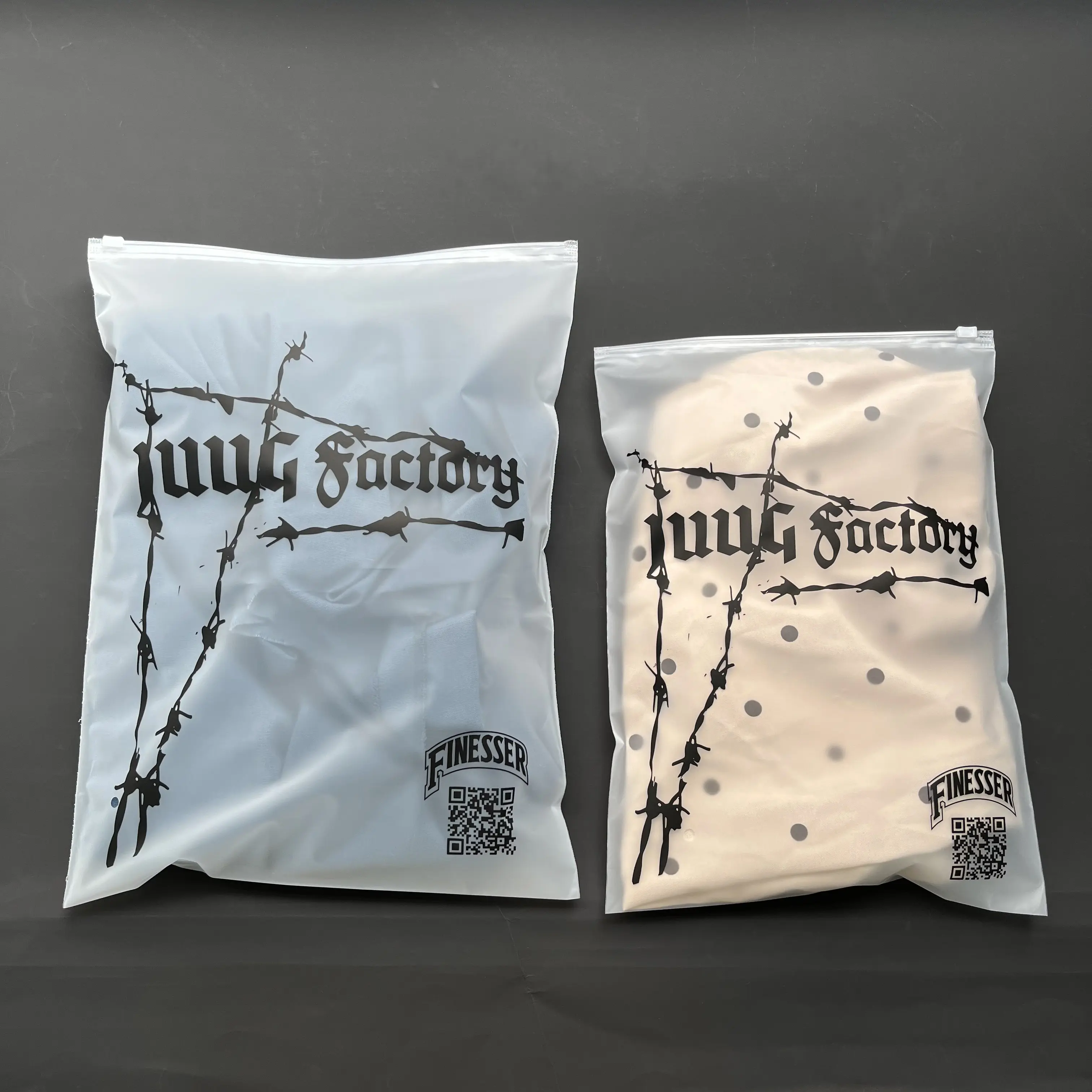 Frosted zipper bag with your own logo custom for small business