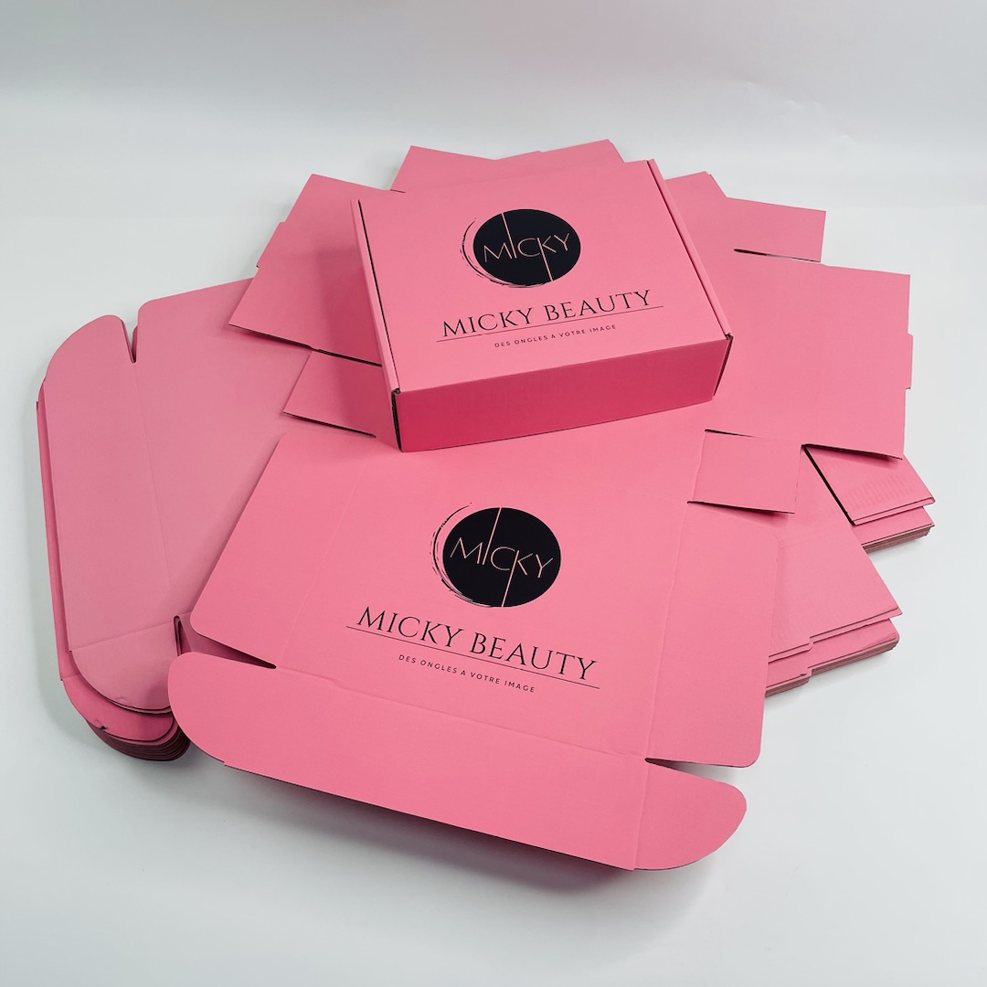 Hot pink paper shipping boxes with logo custom