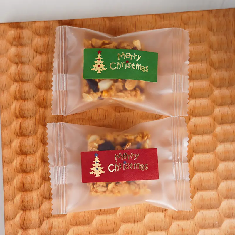 Merry christmas custom label sticker thank you stickers packs for food