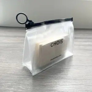 Custom Waterproof Clear Frosted Bag PVC Zipper Bag With Logo Printed