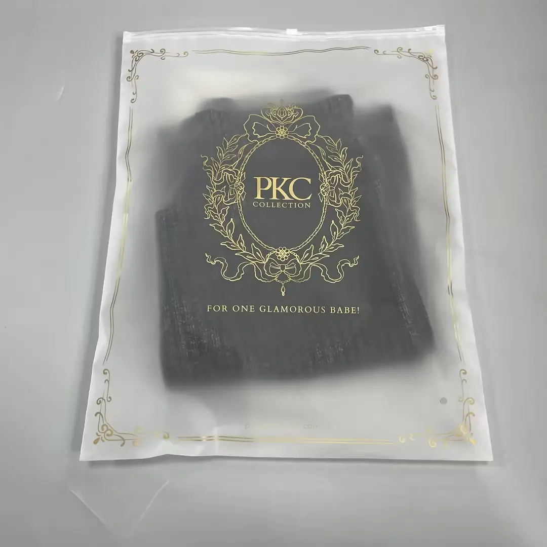11.8×15.7inch Custom Frosted Plastic Zipper Bag With Your Logo